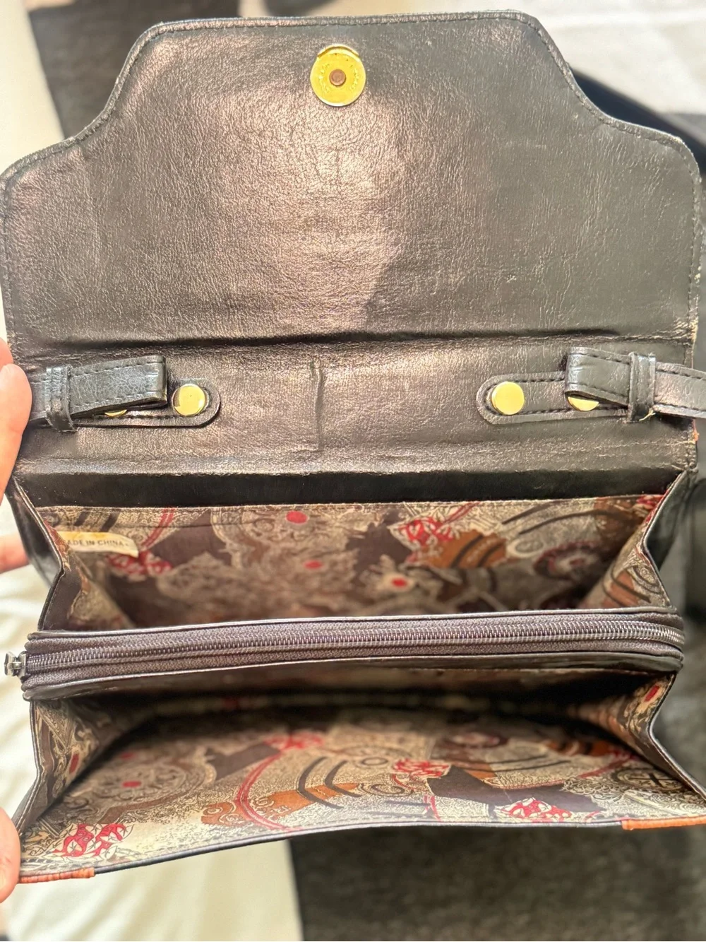 Bellerose Two-Tone Black & Brown Leather Briefcase